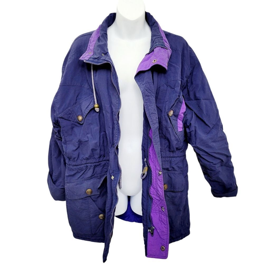 Vintage 90s Purple & Black Winter Jacket Size: Small